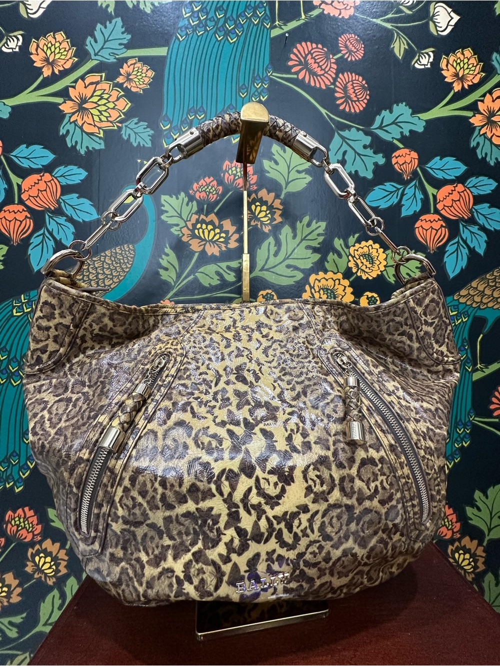 Bally Joletta A/85 Butterfly Print Leather Bag Made in Switzerland + Strap - Picture 4 of 13